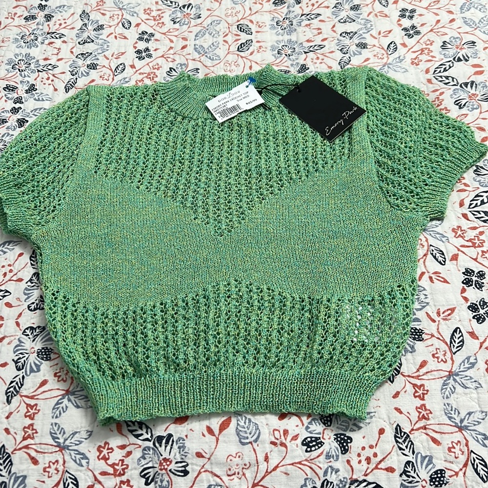 Emory Park Crochet Top Emerald